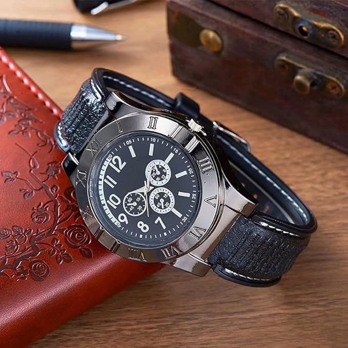 đ„â Military USB Lighter Watch for Men â Windproof, Rechargeable & Stylish Gift đ