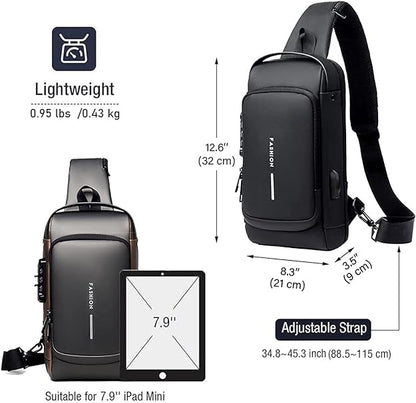 🎒 Multifunction Sling Bag – Stylish, Compact & Travel-Ready 🖤✨