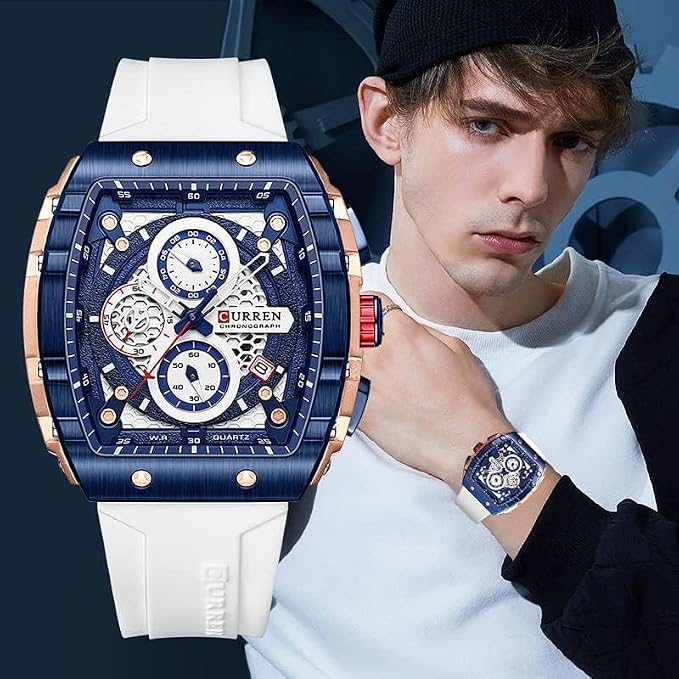Men's waterproof, Luxury and Stylish chronograph watch with silicone Strap,