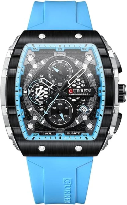 Men's waterproof, Luxury and Stylish chronograph watch with silicone Strap,