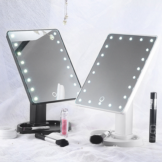 LED Makeup Mirror – 360° Rotating, Adjustable Brightness
