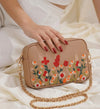 Floral Embroidered Chain Shoulder Bag for Women Product Description
