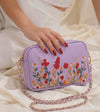 Floral Embroidered Chain Shoulder Bag for Women Product Description